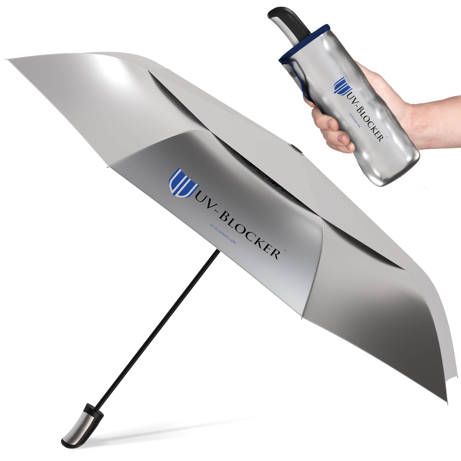UV-Blocker silver umbrella and case