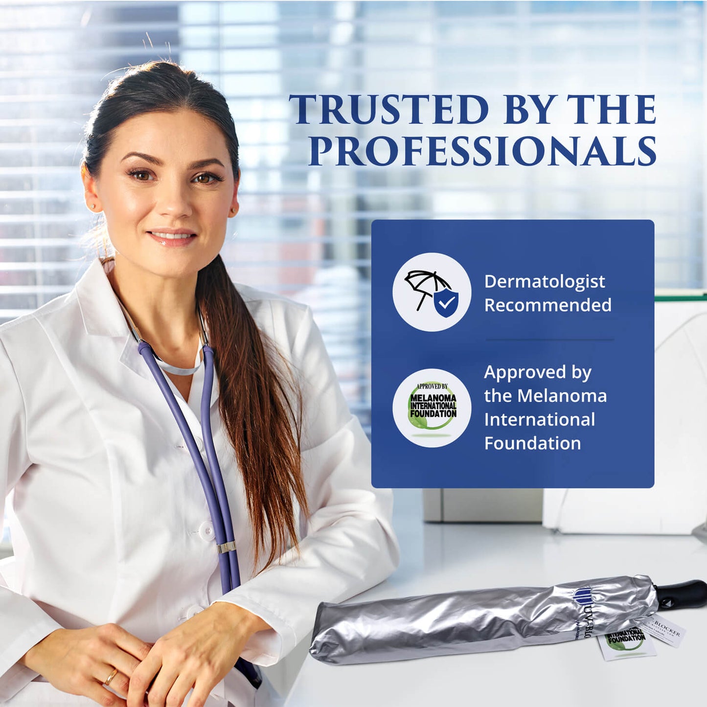 Demo UV-Blocker Large Folder big enough for two people for sun protection while on vacation
