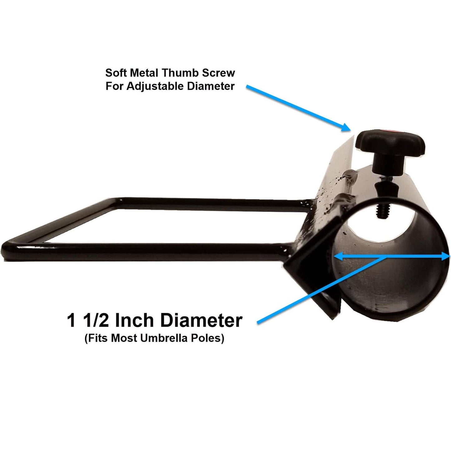Metal umbrella anchor with adjustable diameter