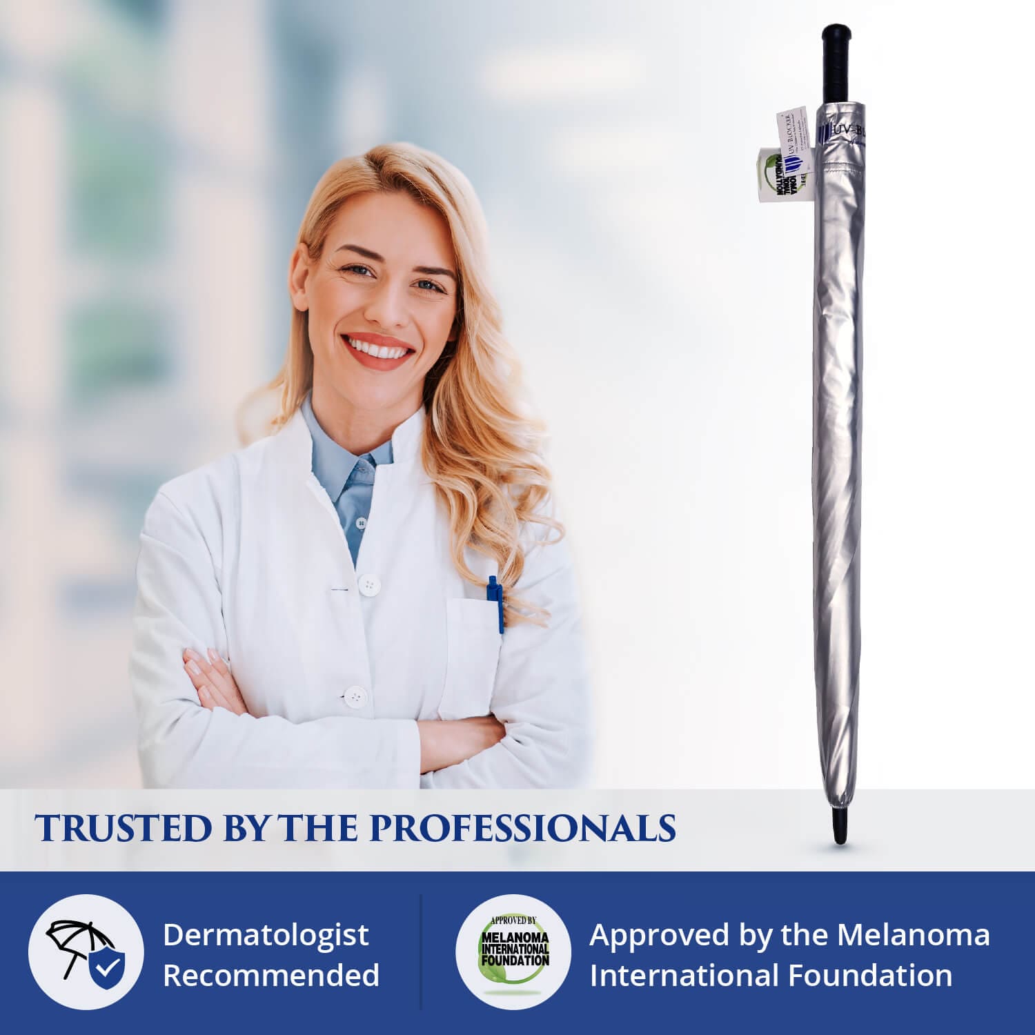 UV-Blocker 68 Inch Golf Sun Umbrella is Dermatologist Recommended