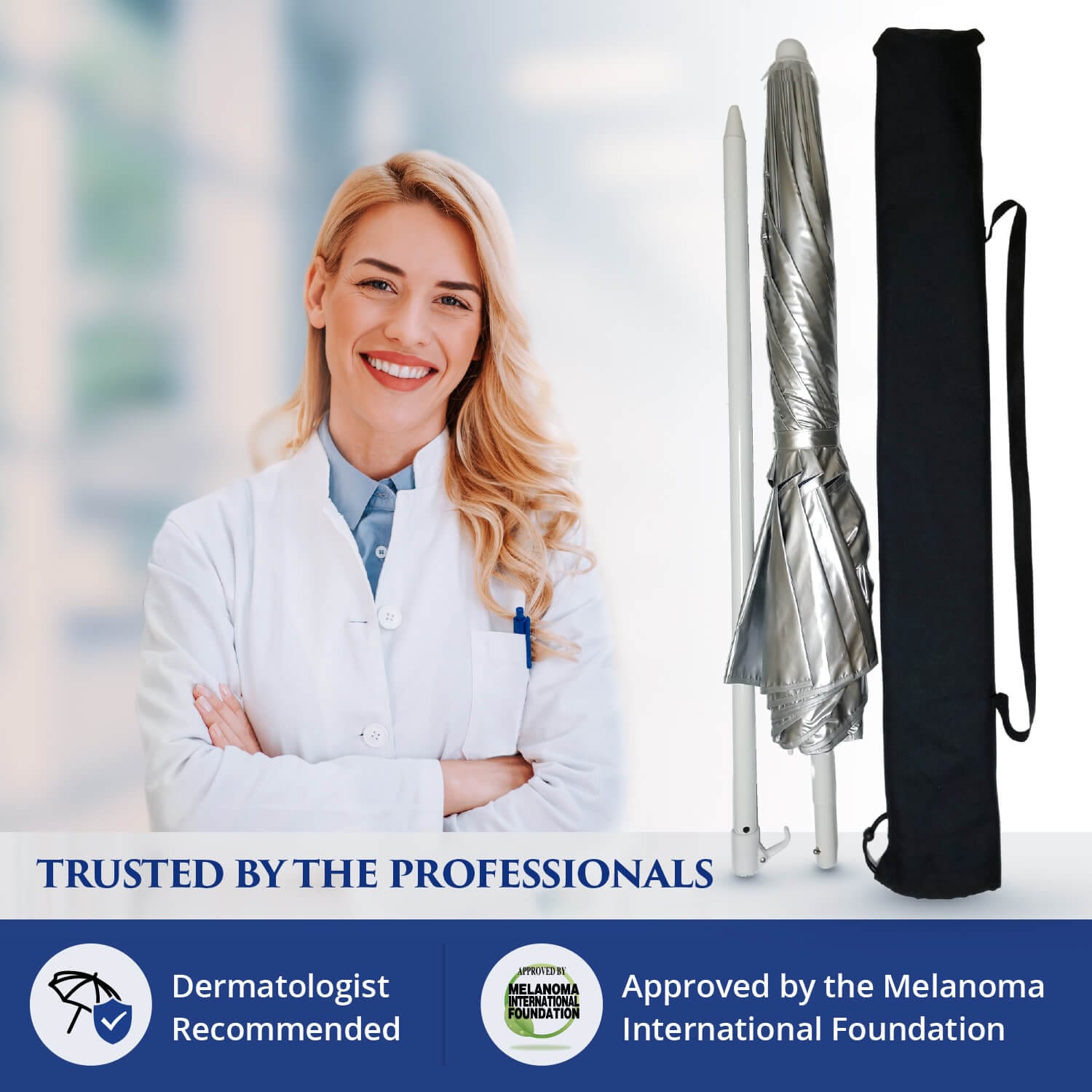 UV-Blocker 6 FT Beach Sun Umbrella is Dermatologist Recommended