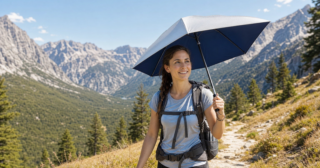 UV-Blocker compact personal sun umbrella in use outdoors — 7 Best Hiking Umbrellas for UV Protection in 2026