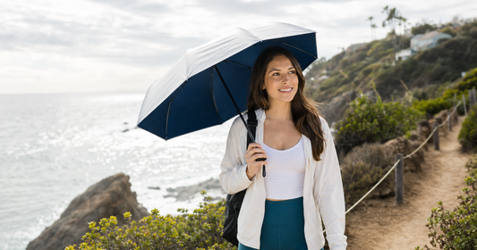 UV-Blocker compact personal sun umbrella in use outdoors — Can You Get Sunburn on a Cloudy Day? The 80% UV Myth Most People Get Wrong