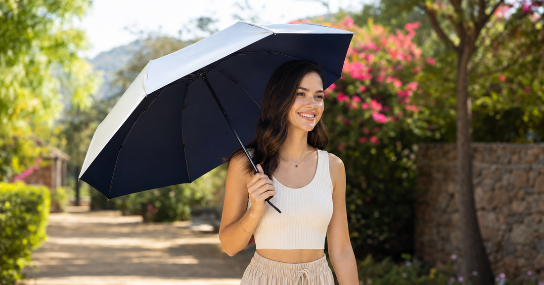 UV-Blocker compact personal sun umbrella in use outdoors — 5 Reasons You Get Sunburn in Shade (And How to Stop It)