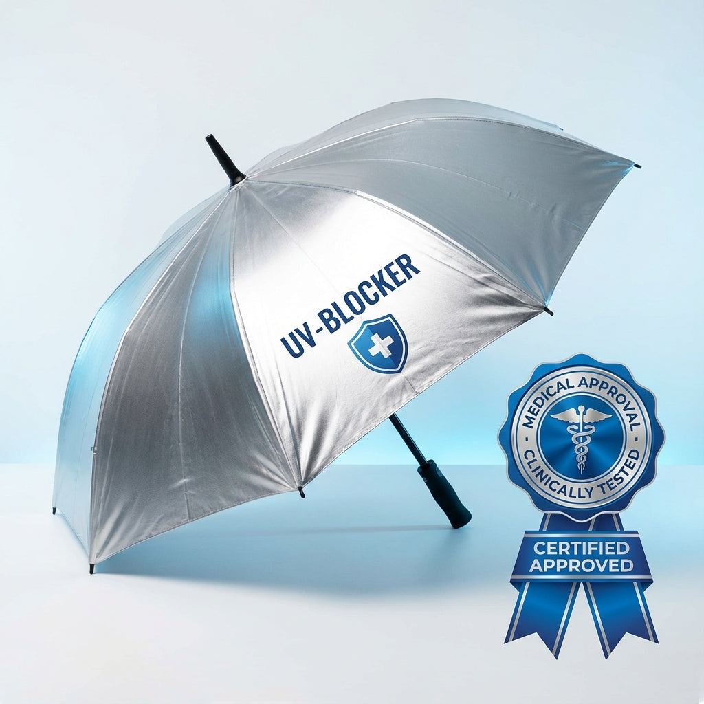 UV-Blocker umbrella with Melanoma International Foundation Seal of Approval certification