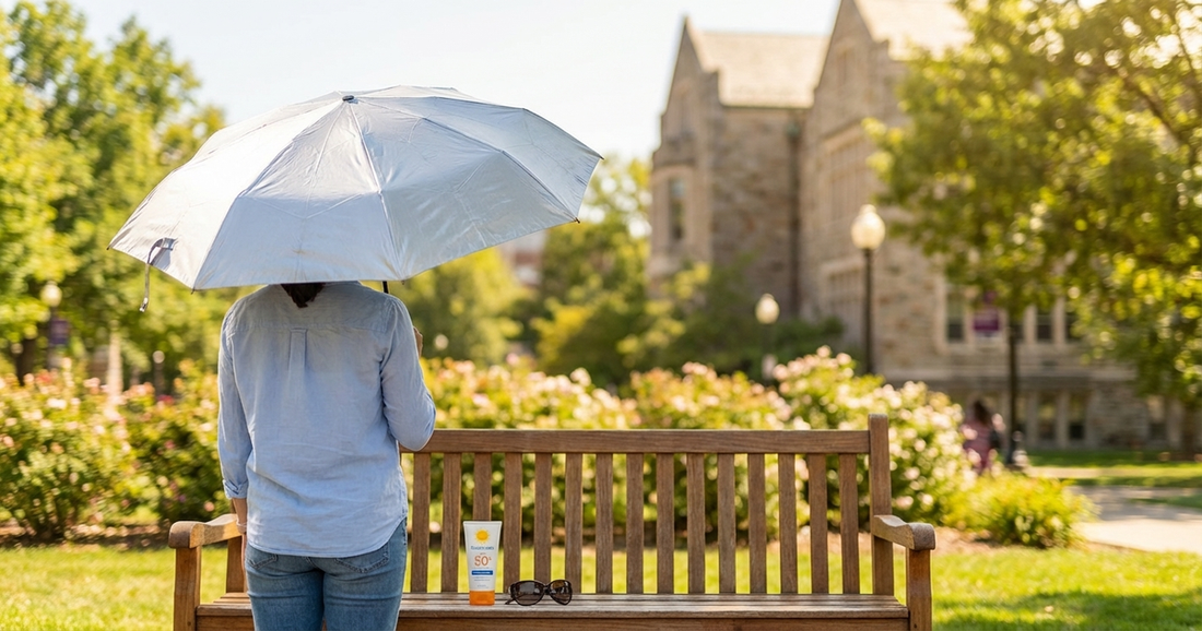 UV-Blocker accutane sun protection compact UV umbrella providing shade during outdoor activities