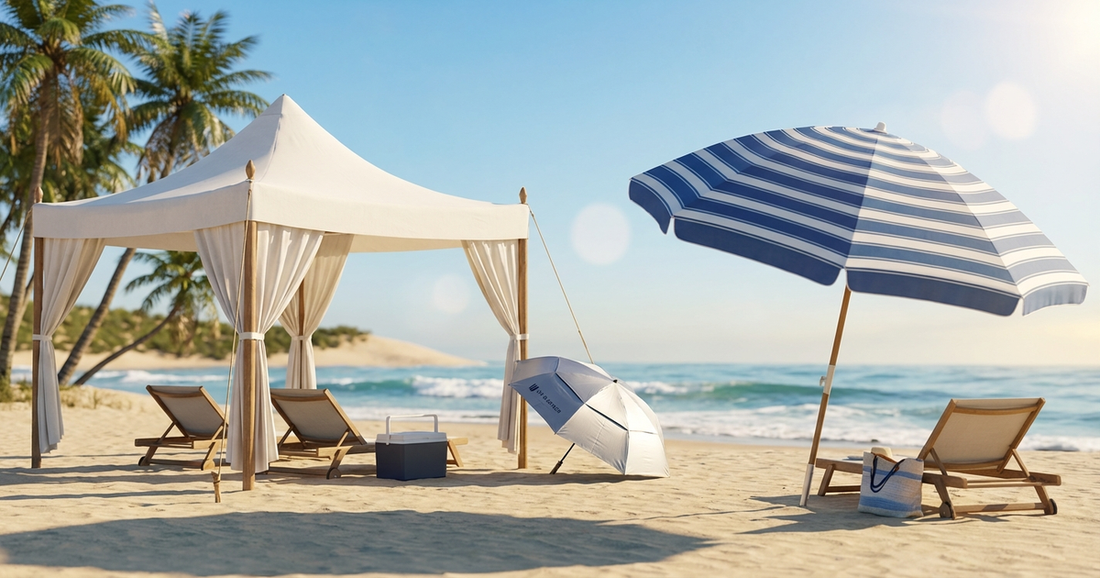 Beach canopy vs umbrella shade comparison