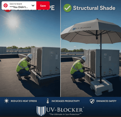 Standard PPE vs structural shade for HVAC and roofing sun protection