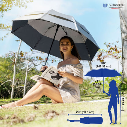 Large folding sun umbrella for two travelers