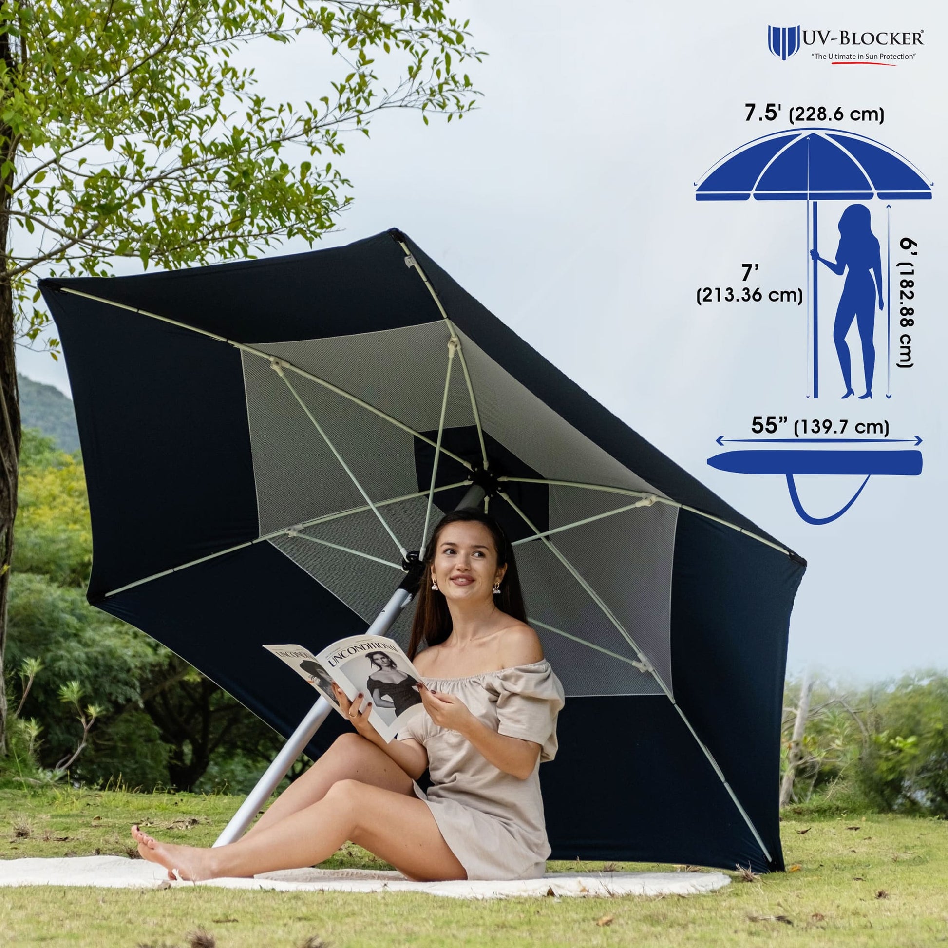 UV Protection Large Beach Umbrella | UV-Blocker